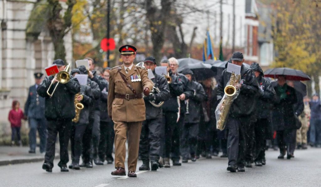 MTCB Marching on Remembrance Sunday, 2023